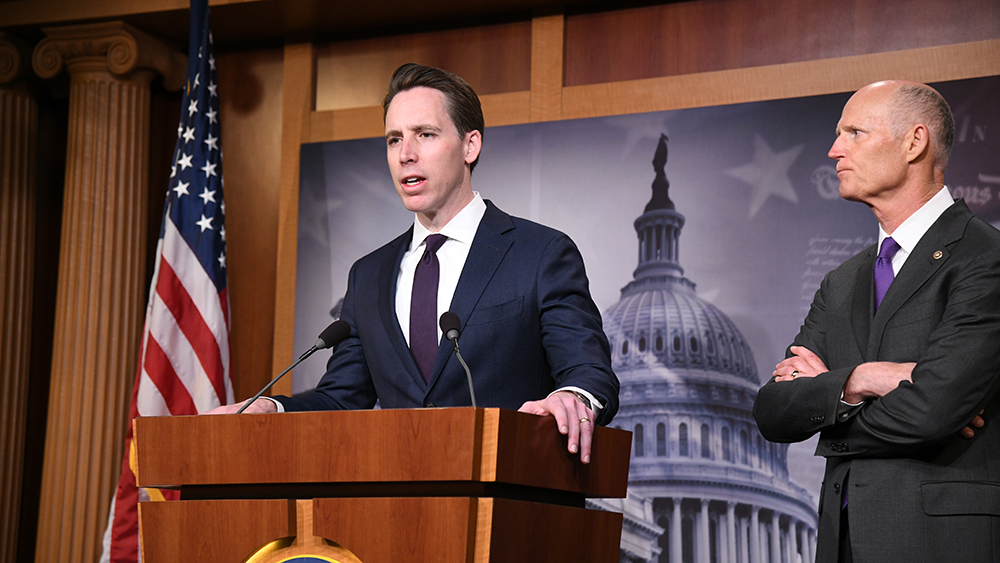 Sen. Josh Hawley and Sen. Rick Scott provide remarks at a press conference unveiling the Transparent Drug Pricing Act of 2019