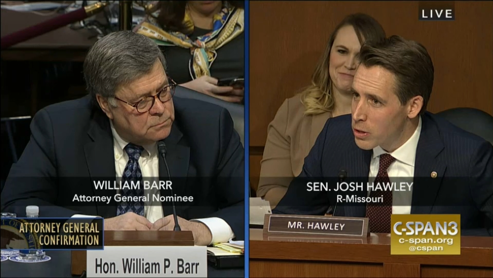 Senator Hawley Questions AG Nominee Bill Barr