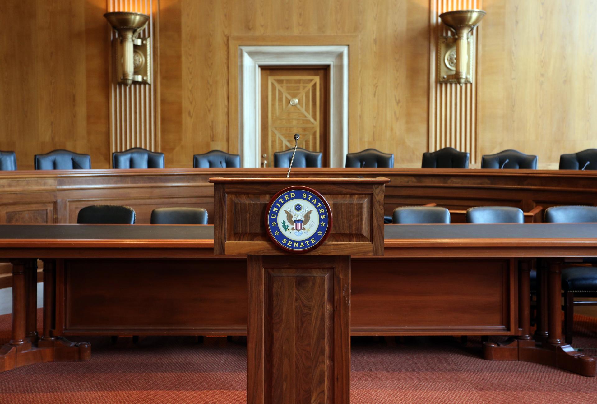 Photo of empty government meeting space